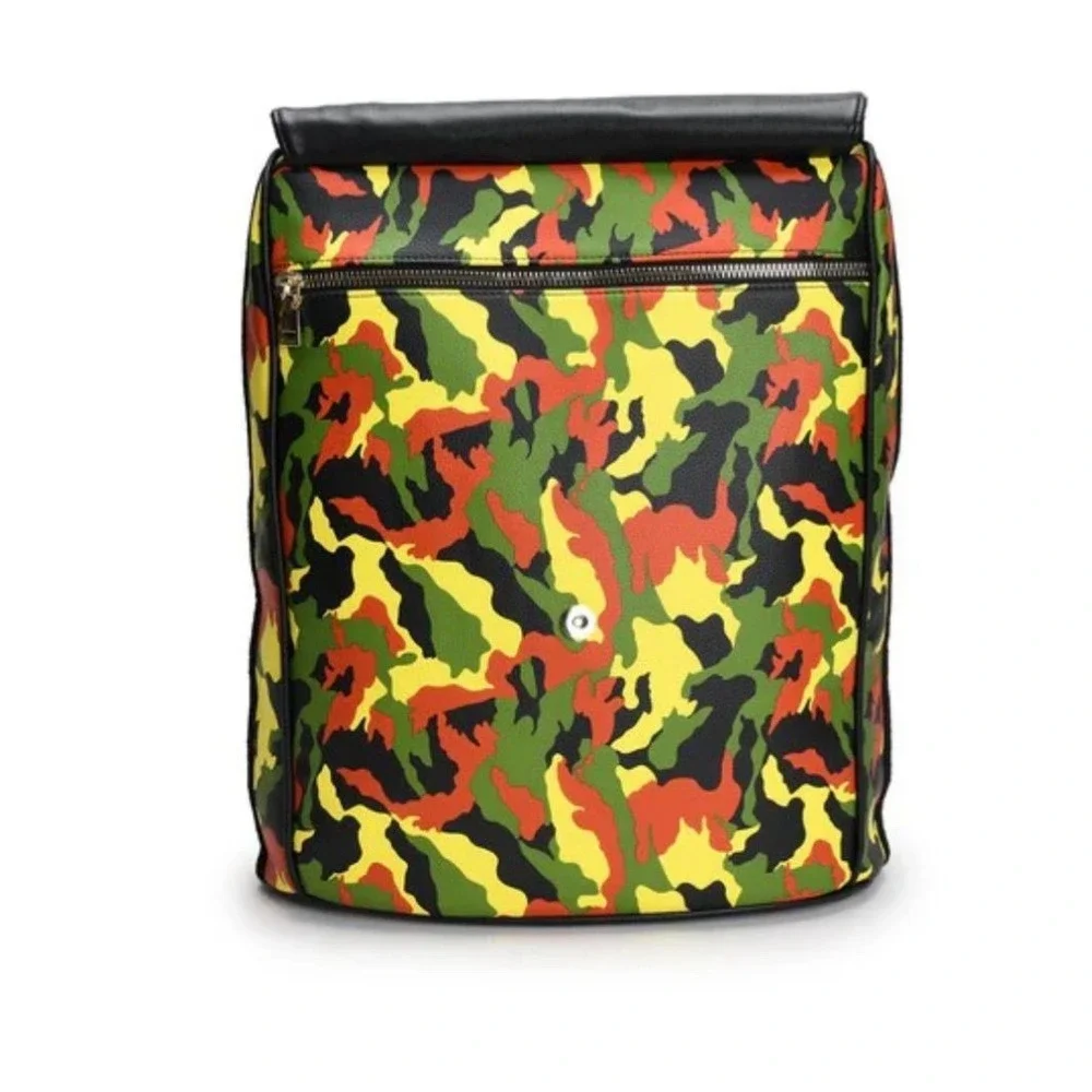 Apollo Camouflage Backpack Black‎ Flap Detail Convertible Daypack Travel Bag